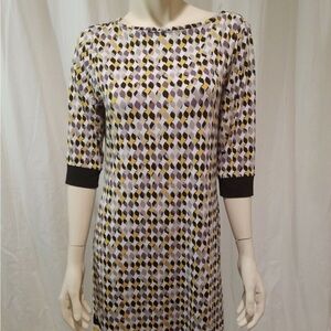Liz Claiborne womens Black White Coral 3/4 sleeves career Dress Size small